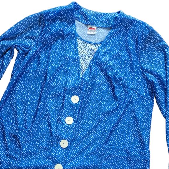 Vintage Manhattan Plaza 80s top layered blue and white size 16.5 NWT - Picture 3 of 10